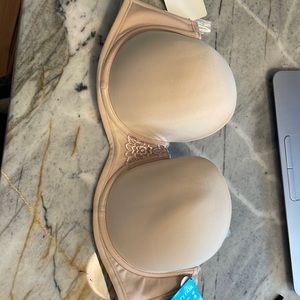 36 D Vanity Fair Strapless Bra - rose beige color